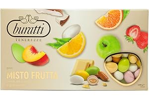 Buratti Confetti con Ripieno alla Frutta, Gusti Assortiti, Tenerezze Misto Frutta Colorati - 1000 g