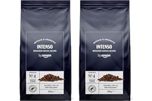 by Amazon Caffè Intenso in chicchi, tostatura chiara, 1kg, 2 Confezioni da 500g - Certificato Rainforest Alliance, Caffè in grani