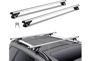 VEVOR Barre Trasversali Universali per Portapacchi in Alluminio, Adatte per Barre Laterali Rialzate, Capacità di Carico di 90 kg 132 cm, Barre Trasversali con Serrature, per SUV, Berline e Furgoni
