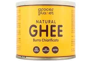 Grocer Planet - Burro Ghee Naturale (500g) | Burro Chiarificato | Ayurvedico | Ideale per Keto e Paleo | Perfetto per cuocere e arrostire