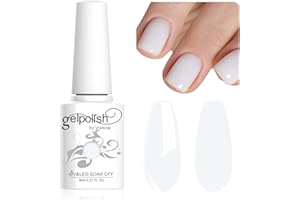 Vishine 8ml Gel Semipermanente Bianco Latteo, Smalto per Unghie Semipermanente Naturale French Manicure Gel Bianco Latteo per Nail Art UV LED Gel