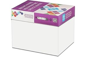 BM OFFICE Carta A4 per Stampante 75gr - Confezione da 5 risme da 500 Fogli l'una - tot. 2.500 fogli - ideale per tutte le Stampanti e Fotocopiatrici da ufficio e casa - bianca