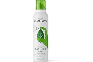 Basilico Spray in Olio Extra Vergine di Oliva 100ml - Olio Spray italiano – Sprayleggero – 100% Naturale,100% Leggero, 100% Facile - Con lo spray risparmi fino al 90% di prodotto