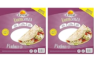 Céréal Piadine senza Glutine, Senza Latte, Senza uova, Alternativa al pane ma senza Glutine, senza strutto, 200 Gr (Confezione da 2)
