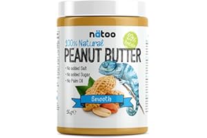 NÄTOO Burro d'arachidi 100% Naturale - 1kg - Peanut Butter Smooth - 100% arachidi tostate di alta qualità - senza zuccheri aggiunti