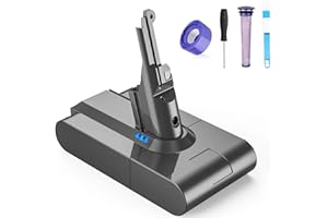 Batteria per Dyson V8, FLYLINKTECH Batteria di ricambio 6000mAh Dyson V8 SV10 Batteria agli ioni di litio per Dyson V8 Absolute Fluffy Animal SV10 Aspirapolvere portatile senza fili con