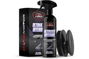 BassMotor Pulitore per Tessuti per Sedili e Tappetini Auto, Pulitore Interno per Tessuti Auto con Spazzola Inclusa Facile da Usare Profumo Fresco - Ultimate Interior 500ml + Spazzola