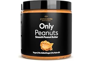 Protein Works, Burro di arachidi Cremoso, Peanut Butter naturale al 100%, Vegano, Senza zuccheri aggiunti, conservanti od olio di palma, Protein Works, 500g