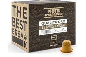 Note D'Espresso Caffè Qualità Oro, Capsule Compatibili Soltanto con Sistema NESPRESSO, 100 Caps