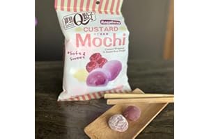 Tea Soul | Mochi Custard al Lampone - Dolcezza in Ogni Morso - Snack Genuino e Leggero - Cuore Cremoso al Custard di Lampone - 110 Grammi
