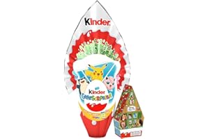 Kinder GranSorpresa Uovo di Cioccolato a Latte Finissimo con Sorpresa + MINI MIX CASETTA per pokemon 150g