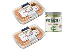 2 X Pufai Erendiz tostati Kadaifi, filo di pasta, speciale per il cioccolato Dubai, capelli d'angelo, in pratica confezione Kadayıf, lunga durata 200 grammi con crema al pistacchio 200 gr