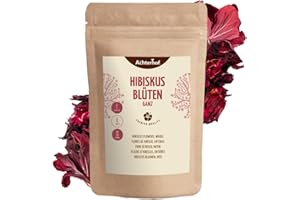 Fiori di ibisco interi secchi 1000g | gusto leggermente acido-fruttato | fiori di ibisco commestibili | tè dolce-aromatico all'ibisco | ideale per insalate, dessert, torte, yogurt | vom Achterhof
