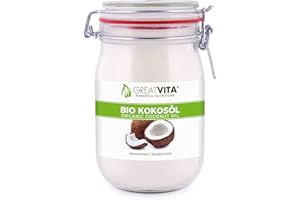 MeaVita Olio di Cocco Meavita, Insapore (Deodorato), Confezione da 1 (1X 1000 Ml) in Un Barattolo da Stiro - 1000 ml