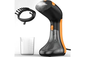 Midmoon Ferro da Stiro Verticale, Stiratrice Verticale a Vapore Portatile Riscaldamento Rapido 30s Ferro da Stiro da 1000W e Leggero per Famiglia Stira Camicie per Viaggi e Casa - Nero