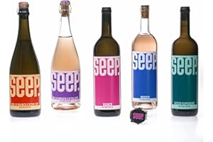 SEEP.LIFE | Kit Degustazione - Seep Bianco, Rosato, Rosso Superiore, Bolla Bianca, Bolla Rosata, Bevanda Analcolica, 5 Bottiglie da 750ml con Tappo Riutilizzabile, Made in Italy