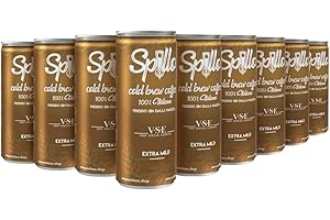 Spillo Extra Mild caffè freddo caffè cold brew coffee 100% italiano original taste zuccherato lattina 250 ml (confezione 24)