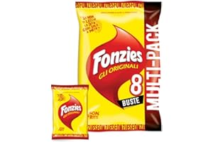 Fonzies Gli Originali, Croccantini di Mais al Formaggio, Cotti al Forno, 188g (multipack 8 bustine da 23,5g)