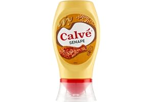 Calvé Senape, Formato 250 ml, Senape Leggermente Piccante Gusto Intenso, Ideale come Base per Salse con Carne o Pesce, Senza Glutine, Bottiglia 100% Riciclata