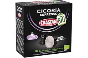 CRASTAN 1870, 15 Capsule, 1 Box da 15 Capsule di Caffè di Cicoria Nespresso, Capsule Compatibili con Nespresso da Agricoltura Biologica, Bevanda Senza Glutine, 100% Made in Italy