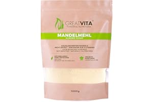 Farina di Mandorle MeaVita, Naturale, Scottata, (1 x 1000g) Mandorle Macinate per la Cottura, 100% Naturale e Ricca di Proteine in Due Diverse Varietà
