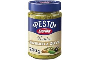 Barilla Sugo Pesto Rustico Basilico e Olive, Per Pasta e Bruschette, Senza Glutine, 200 g