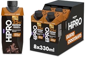 HiPRO Drink 25g di PROTEINE, Bevanda Proteica al gusto Cioccolato,Senza Lattosio, Senza Grassi e Zuccheri Aggiunti (8 confezioni x 330ml)