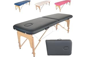 Beltom® LETTINO DA MASSAGGIO BASIC 2 ZONE IN LEGNO PORTATILE PESA SOLO 11,8 KG RICHIUDIBILE + PANNELLO REIKI + ANGOLI ARROTONDATI E RINFORZATI - FISIOTERAPIA ESTETISTA TATTOO TATUAGGI - Nero