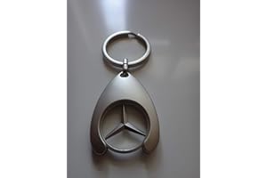 Mercedes - Portachiavi originale con gettone per il carrello della spesa, cromato, OTTIMA qualità