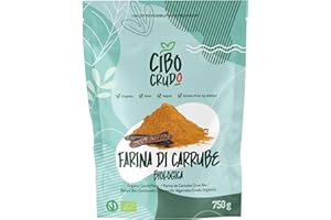 Farina di Carrube Bio e Cruda - 750g. Farina di Semi di Carrube Alimentare. Farina di Carrube per Gelato in Polvere. Farina di Carrube Alimentare. Raw Organic Carob Powder.