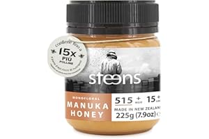 Steens Miele di Manuka - MGO 515+ - Puro Miele Manuka grezzo 100% certificato UMF 15+ - Invasettato e sigillato in Nuova Zelanda - Manuka Honey - 225 g