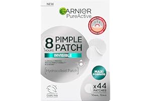 Garnier Pimple Patch Cerotti Idrocolloidali Invisibili, Imperfezioni Ridotte in 8 Ore, Brufoli Visibilmente più Piatti, Adatti a Tutte le Tonalità di Pelle, Vegano, Pure Active, 44 Patch