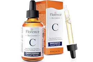 60ml. Bio Siero Vitamina C e Vit. E. Siero Viso Acido Ialuronico Antirughe, Antimacchie Illuminante, e Antietà. Ideale Come Crema Contorno Occhi e per Dermaroller. Biologico,Vegano