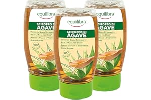 Equilibra Integratori Alimentari, Sciroppo D'Agave, da Usare come Dolcificante per Bevande o Ingrediente per Dolci e Dessert, Bio e Senza Glutine, Gusto Delicato, 3 Pezzi da 350 g