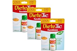 Diete.Tic, Stevia Dolcificante Liquido Zero Calorie, Pratica Confezione da 3 x 50 ml (1000 Gocce), Senza Glutine, Senza Conservanti e Aspartame, Ottimo per Dolcificare Bevande, Yogurt, Macedonie