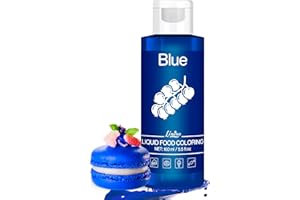 Coloranti Alimentari - 160ml Colorante Alimentare Liquido Insapore per Decorare Torte, Cuocere, Fondente e Macaron - Food Coloring Vivace per Glassa, Biscotti, Slime Fai-da-te e Artigianato (Blu)