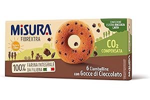 Misura Ciambelline con Gocce di Cioccolato Fibrextra | 100% Farina Integrale | Ricche in Fibre | Confezione da 230 grammi