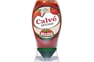 Calvé Ketchup, Formato 250 ml, Ketchup Classico, con 100% Pomodori di Origine Italiana, Senza Glutine, Senza Conservanti e Coloranti, Vegano, Bottiglia 100% Riciclabile