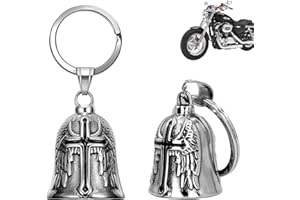XNZMYN 2 PCS Portachiavi Guardian Bell, Campanella Moto Nero Oleoso, Campanello da Motociclista, Protezione Gremlin, Accessorio per Moto, Biciclette, Auto Elettriche