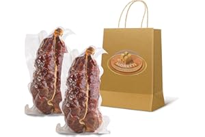 Moretti® Soppressata Dolce Rossa Stagionata Artigianale | 2 Confezioni Sottovuoto 6/700gr | Salame Tradizionale | Prodotto In Calabria Con Peperoncino Calabrese Dolce | In Regalo Tagliere In Legno