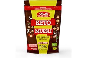 Stella Keto Diet Muesli con Granella di Cacao Bio | Low Carb | 6 x 250g | 29% High Protein | Low Sugar | High Fiber | Dieta Chetogenica | Confezione in Carta Ricicalbile e Richiudibile |