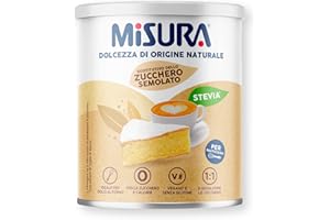 Misura Pasticceria Stevia Dolcificante in Cristalli Finissimi, Sostitutivo Dello Zucchero Semolato, Zero Calorie, Senza Glutine, Origine Naturale, Dolcificante Vegano Ideale per Dolci, 500g