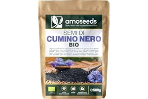 Semi di Cumino Nero Intero BIO 500G | Nigelle Sativa, Senza Additivi, Essiccati al Sole | Note Pepate, Piccanti | Qualità superiore