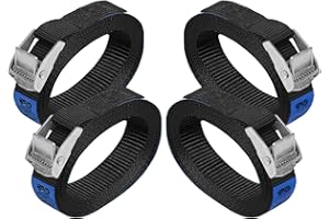 Cinghia di fissaggio Cinghie di tensione con fibbia cinghie legabagagli sicura del - Nero - carico resistenza fino a 250 kg DIN EN 12195-2, 4 pezzi 2.5 cm x 1 m