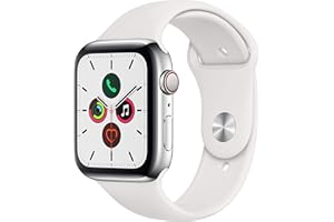 Apple Watch Series 5 44mm (GPS + Cellular) - Cassa In Acciaio Inossidabile Color Argento Con Bianco Cinturino Sport (Ricondizionato)