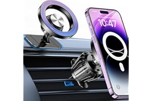 Porta Cellulare Auto con magsafe【20 Potente Magnetico 】Supproto Telefono Auto Magnetico【360° Rotazione】Porta Telefono AUto Per Il Cruscotto & Presa d'Aria Automobile Compatibile con iPhone Smartphones