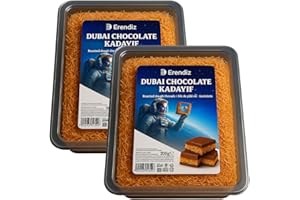 Pufai, Kadayif - Capelli d'angelo croccanti e tostati, ideali per cioccolato Dubai, come condimento di cereali, yogurt, 200 grammi, 2 pezzi
