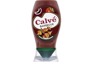 Calvé Salsa Barbeque, Formato 250 ml, Salsa Bbq con Aroma Deciso di Legna e Fumo, Ideale per Tutti i Piatti a Base di Carne, Bottiglia 100% Riciclata
