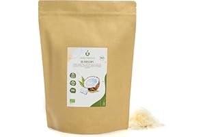 Chips di Cocco Biologico (500g), non Zuccherato e non Tostato, Chips di Cocco da Coltivazione Biologica, 100% Naturale e Puro, Snack Pronto da Mangiare, Vegano