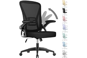 rattantree Sedia da Ufficio con Supporto Lombare, Sedia Ufficio Ergonomica con Braccioli Regolabili in Rete Traspirante, Altezza Regolabile e Schienale Inclinabile con Ruote Girevoli, Nero